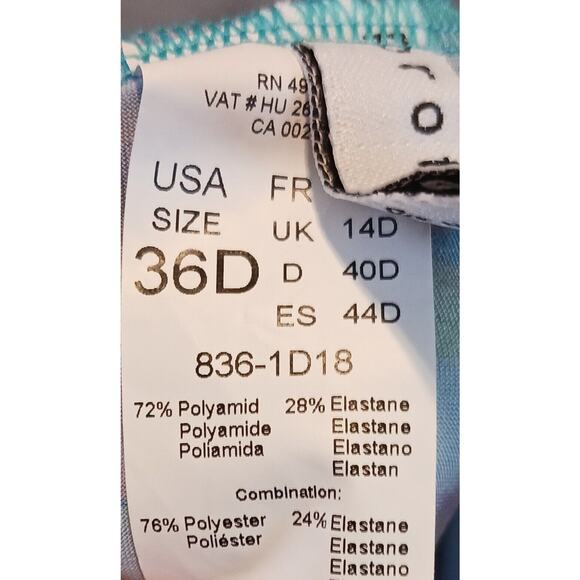 Profile by Gottex Tankini Swim Top MultiColor Geometric Padded Underwire 36D NWT - Picture 8 of 8